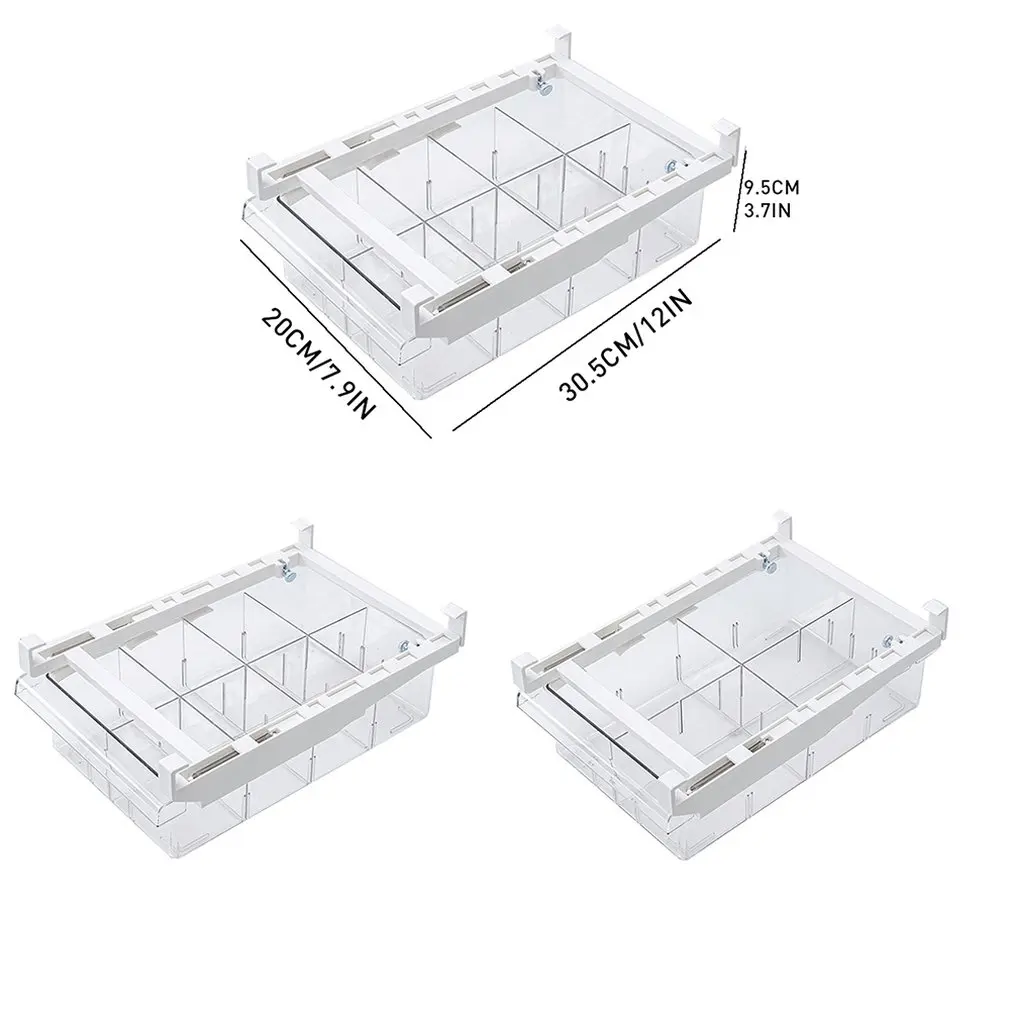 

Refrigerator Storage Box Compartment Refrigerator Drawer Organizer Bin Transparent Fridge Storage 4 Grid/8 Grid