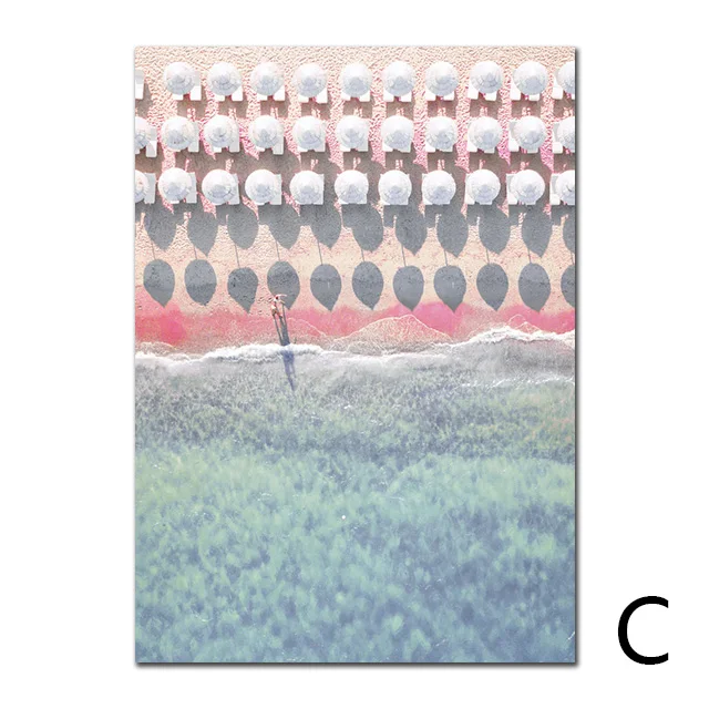 

Home Decoration Pink Sea Scenic Beach Abstract Line Kiss Art Canvas Painting Decor For Living Room Bedroom Frameless Wall Art