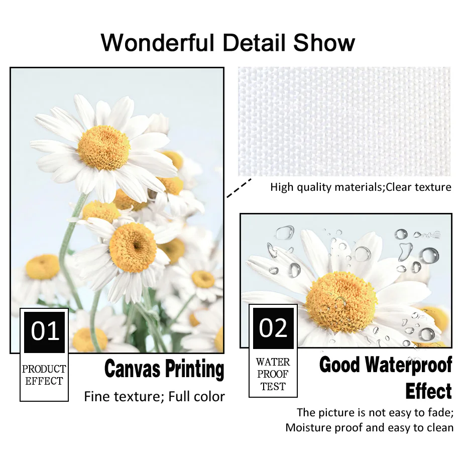 Маргаритка Одуванчик долина поезд трава цветок настенная живопись холст