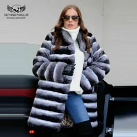 90cm long real rex rabbit fur coat stand collar whole skin natural rabbit fur jackets chinchilla color winter woman overcoats