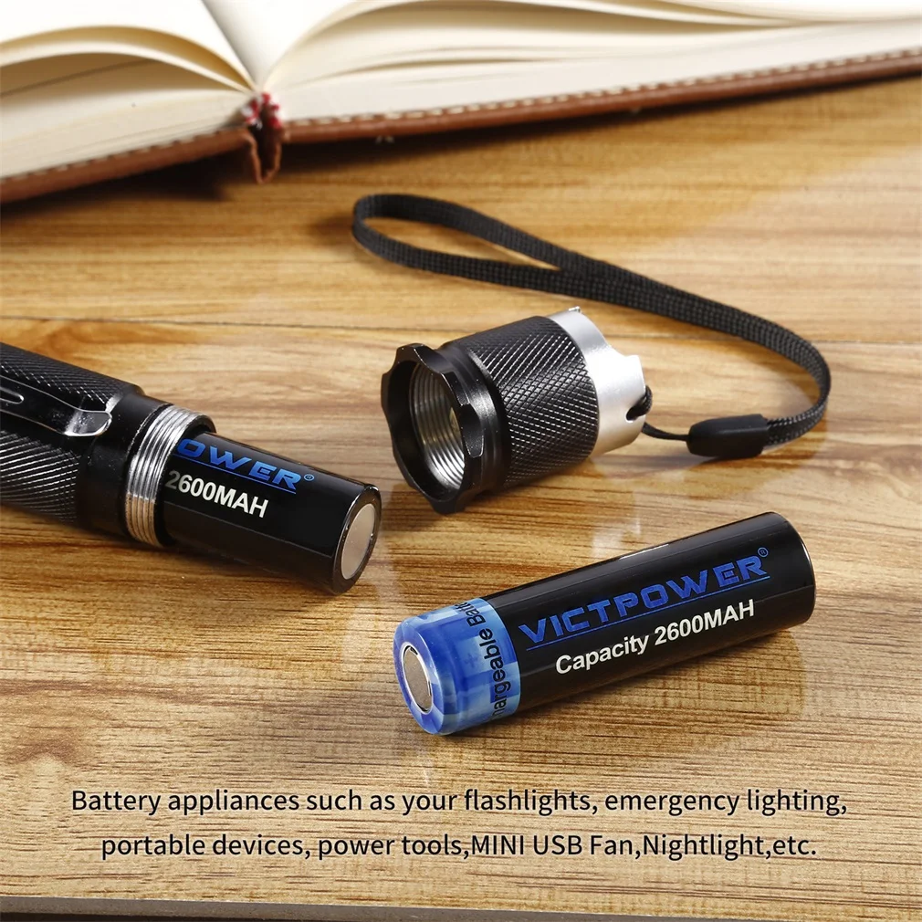2 шт высокой емкости 3,7 V 18650 2600mah перезаряжаемые литий-ионные батареи для светодиодный фонарик налобный фонарь