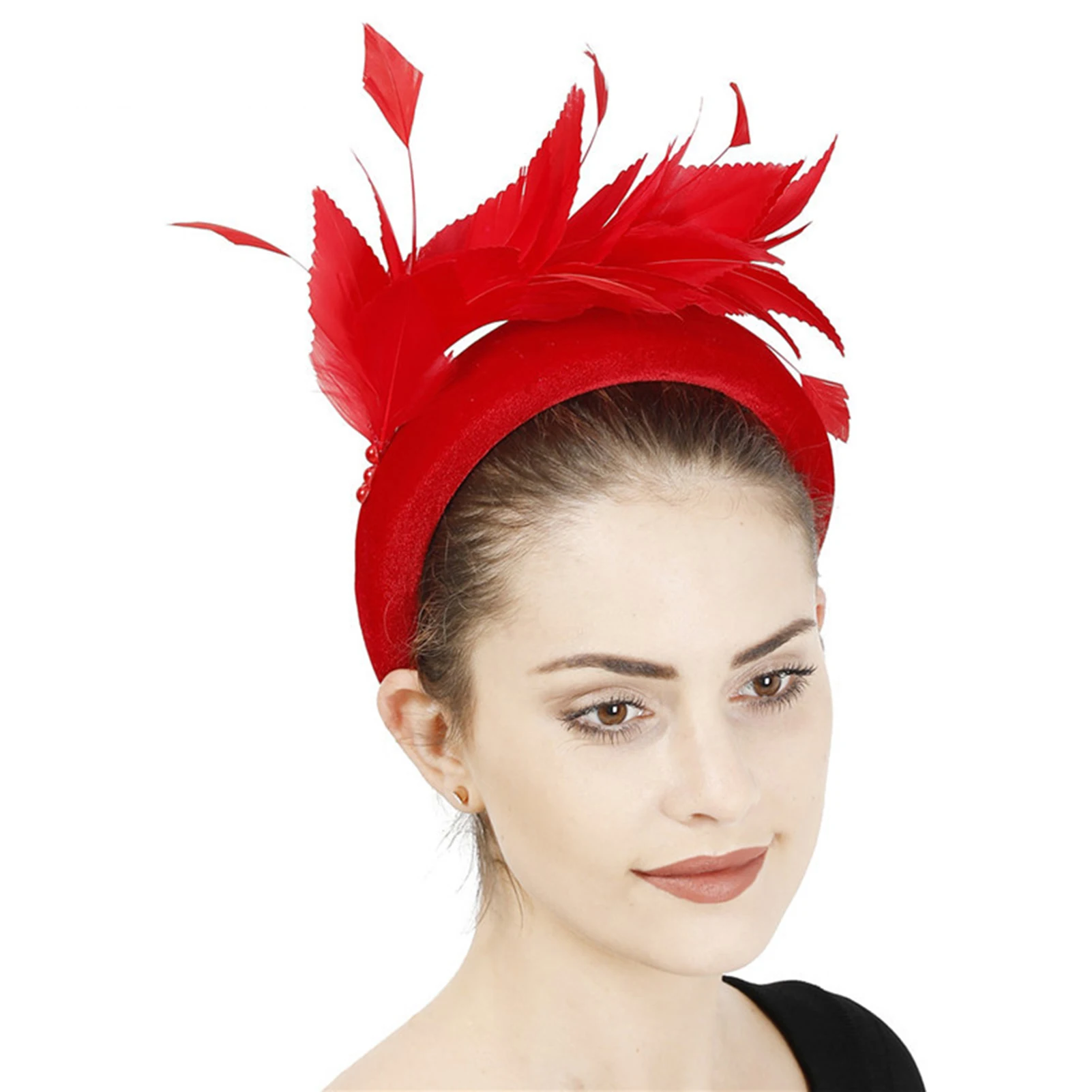 

Hot Feather Headband Elegent Retro Exquisite Workmanship Headwear for Women and Girls Wedding Tea Party
