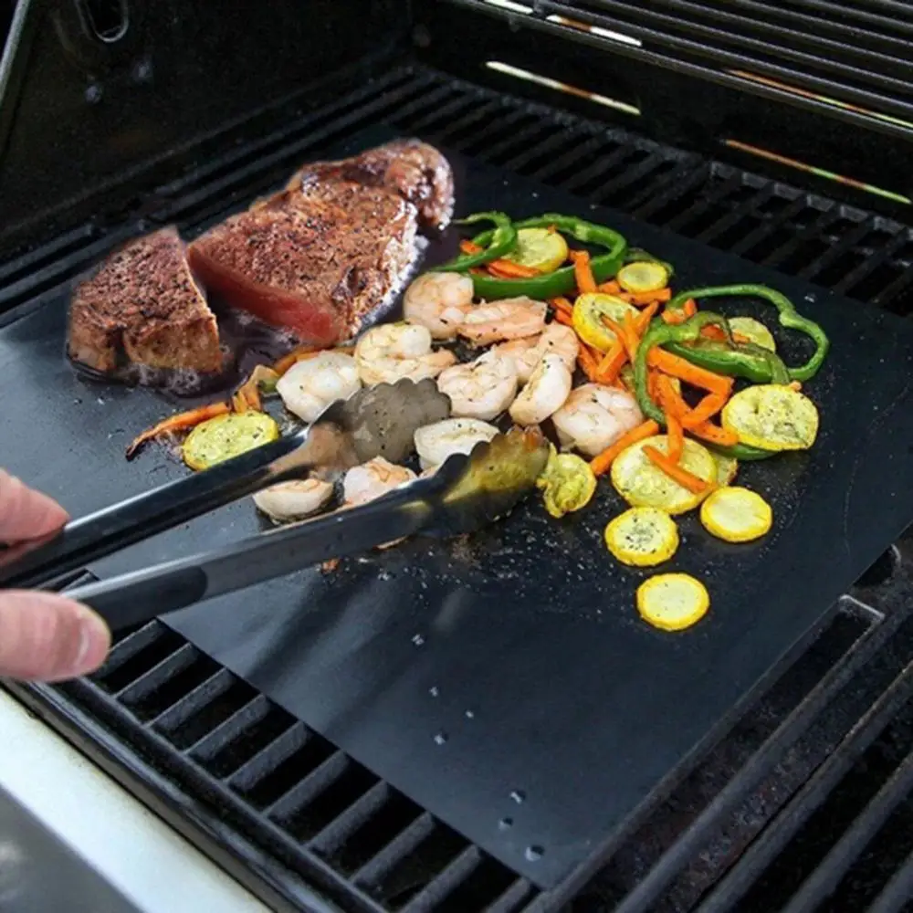 5pcs Non-stick BBQ Grill Mat 50*40cm Barbecue Baking Liners Reusable Heat Resistance Cooking Sheets Tool |