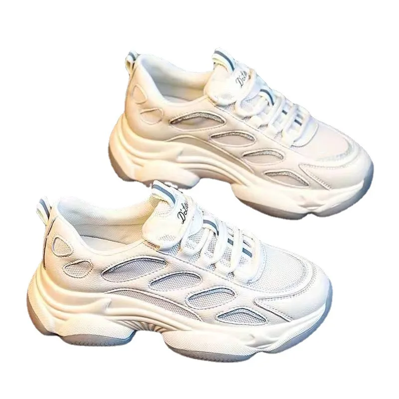 

Daddy Women's Shoes Spring 2021 New White Shoes Thick-soled Sports Shoes Casual Single Shoes Women