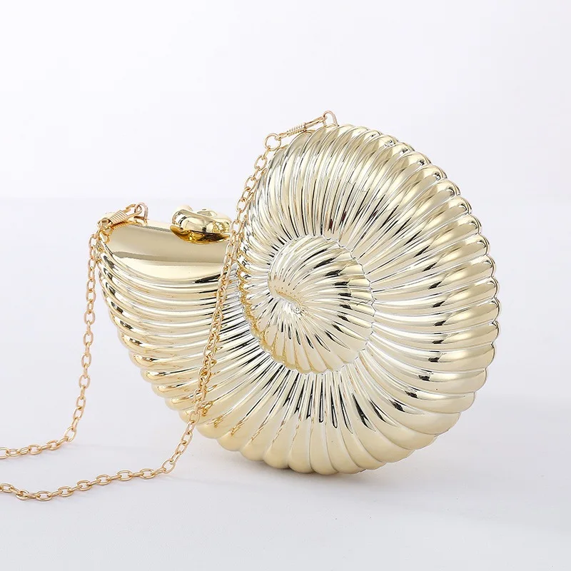 

Evening Clutch Bag Wedding Purse Handbags Luxury Designer Conch Shape Women's Dinner Bags Female Mini Shoulder Crossbody Bag