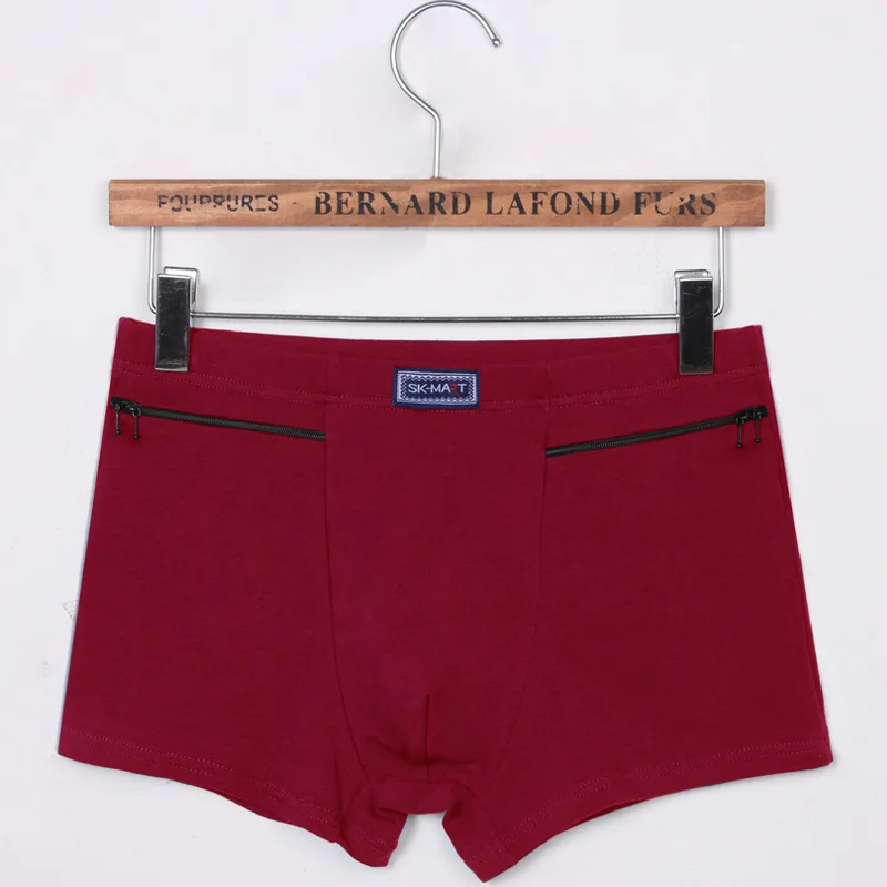 Мужское нижнее белье с карманами трусы-боксеры защитой от кражи хлопковые трусы