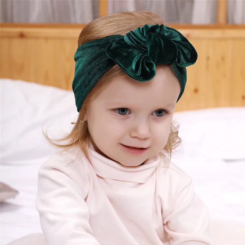 Baby Headbands Turban Gold Velvet Hairbands Newborn Infant Toddler Elastic Hair Bands Girl Accessories |