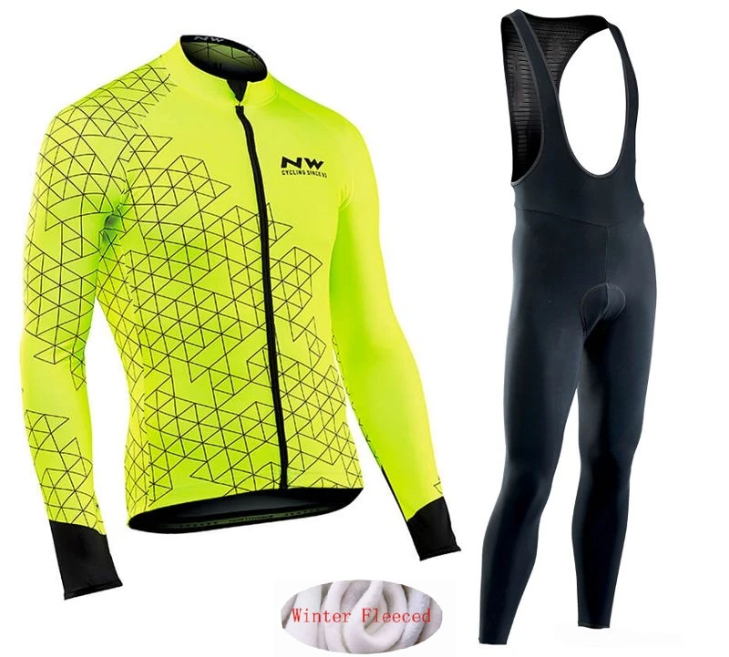 NW 2019 Зимняя Теплая Флисовая велосипедная одежда Northwave мужской костюм Джерси