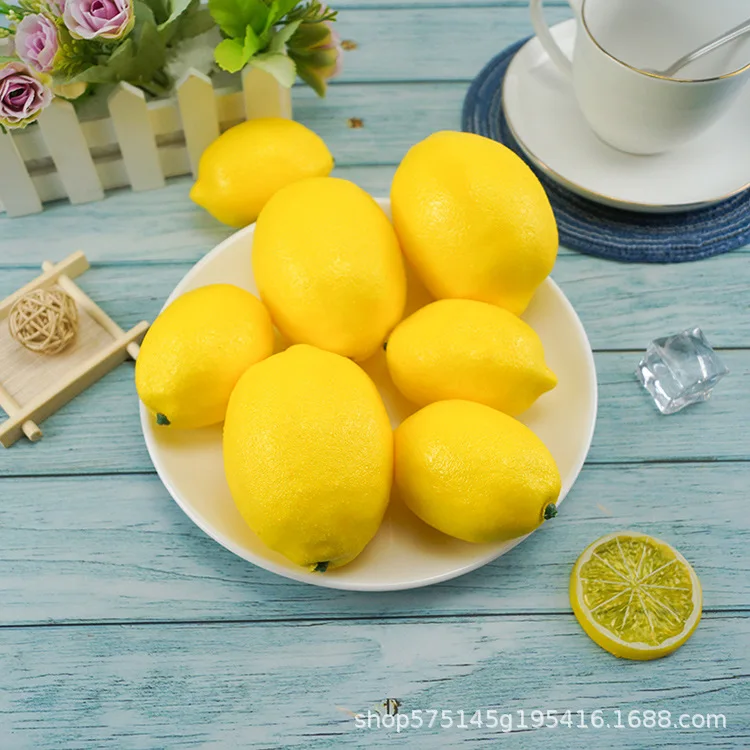 

20pcs Fake Lemon Lifelike Simulation Artificial Lemon Fake Fruit Disply Party Decor Plastic Lemon Decoration Ornaments