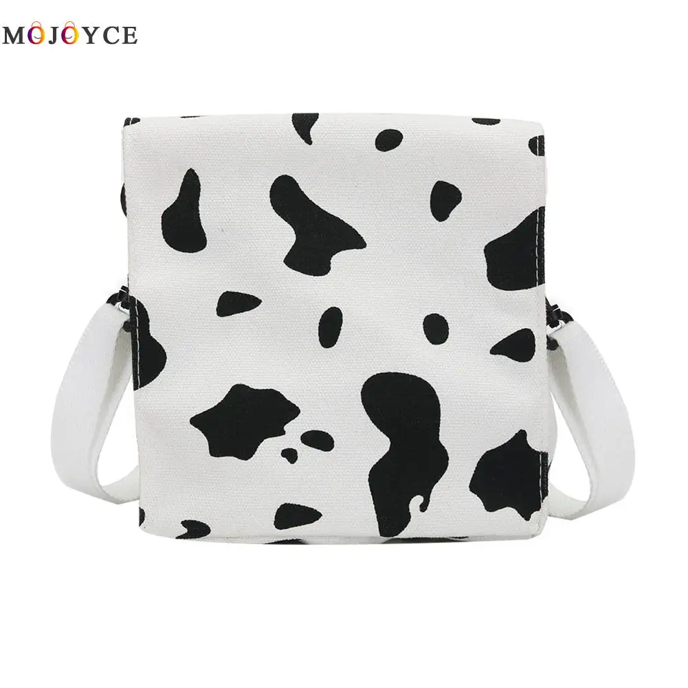 

Women Canvas Shoulder Bag Cow Print Travel Daily Pocket Casual Crossbody Handbag Youth Ladies Simple Versatile Bag