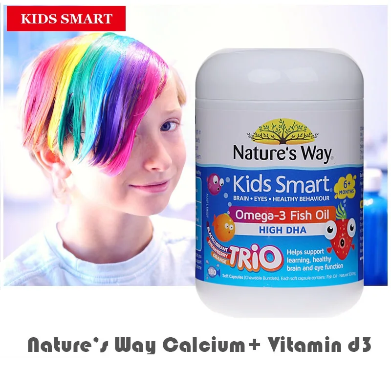 

Australia Nature Kids Children Smart Omega 3 Fish Oil EPA DHA Supplement for Healthy Brain Eye Brain System Nervous Development