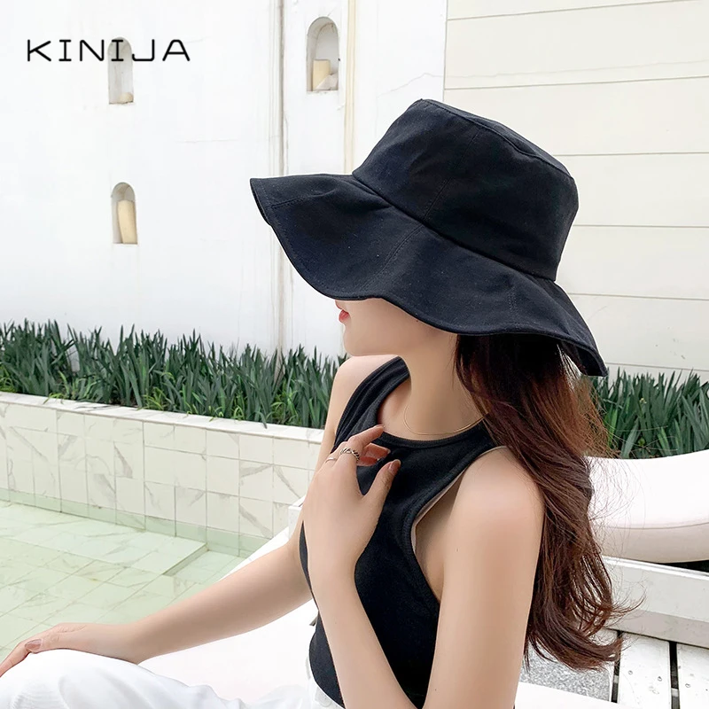 Женская летняя Солнцезащитная шляпа с большими полями для отдыха в рыбацком