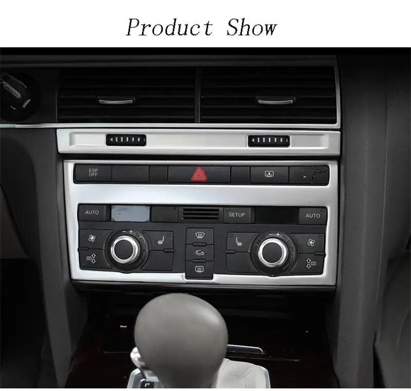 Car Styling For Audi A6 C5 C6 Dashboard Keyhole Decorative Frame Air Vents Panel Covers Carbon Fiber Stickers Trim Accessories