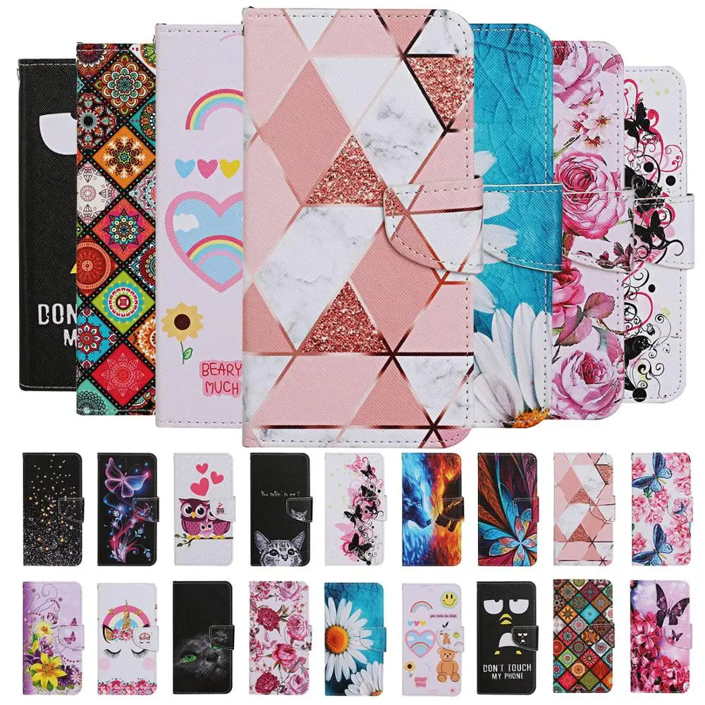 

A50 A30s Leather Phone Case For Samsung Galaxy A10 A20 A30 A40 A50 A70 A10S A20S A30S A20E M10 Cases Flip Wallet Painted Cover