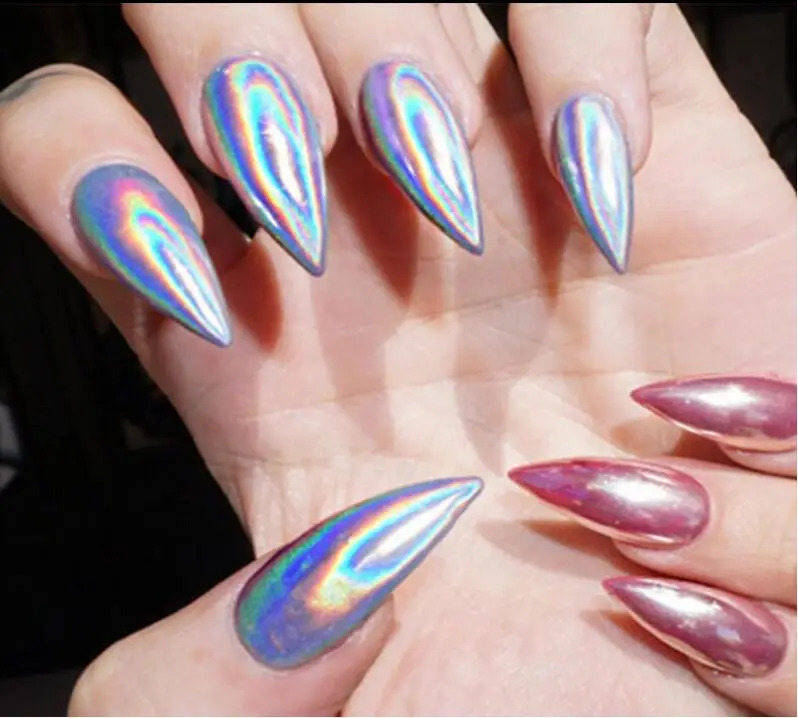 0 5 г Радужная голографическая Лазерная пудра для дизайна ногтей хромированные