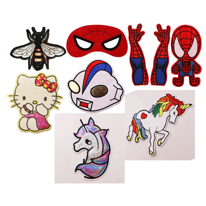 Модная нашивка с котенком единорогом знаком Супермена вышитые аппликации