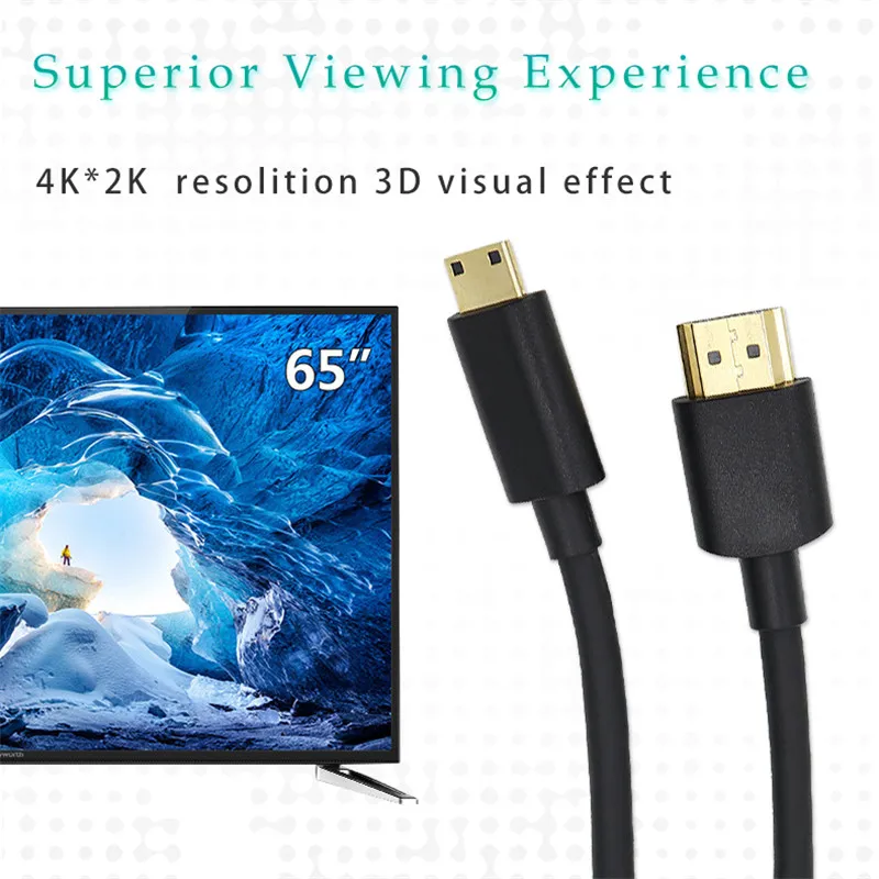 Micro HDMI совместимый кабель Mini штекер для проектора GoPro Sony цифровой экран tvbox 1 5