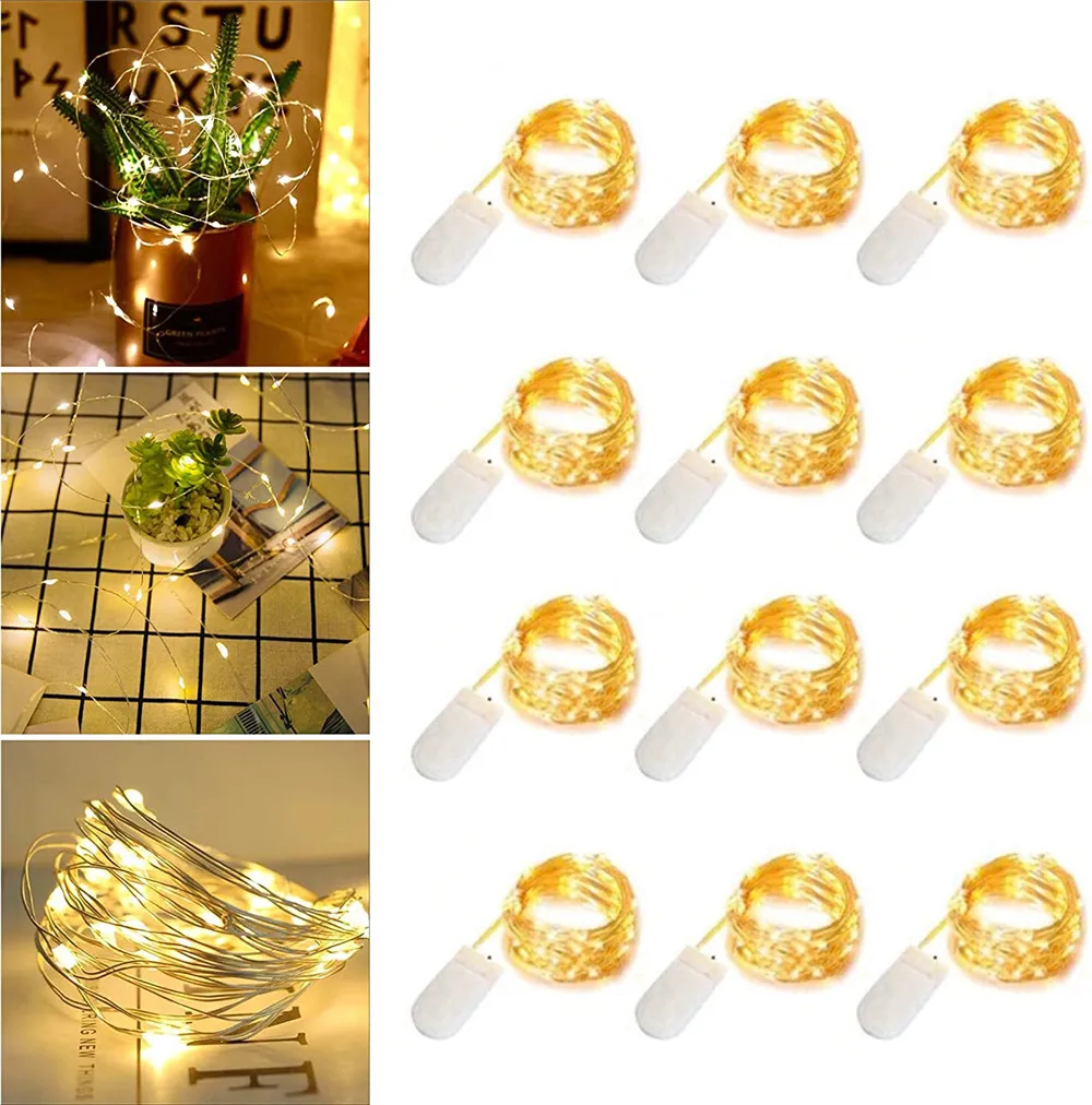 

Водонепроницаемая светодиодная гирлянда из медной проволоки, праздничное освещение «сделай сам», свадебное Рождественское украшение, 10 уп...
