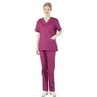 Больничная одежда для пластиковой хирургии из хлопка с длинными рукавами с короткими рукавами Корейская рабочая одежда для медсестры косметологический костюм с разрезом одежда для ручной стирки