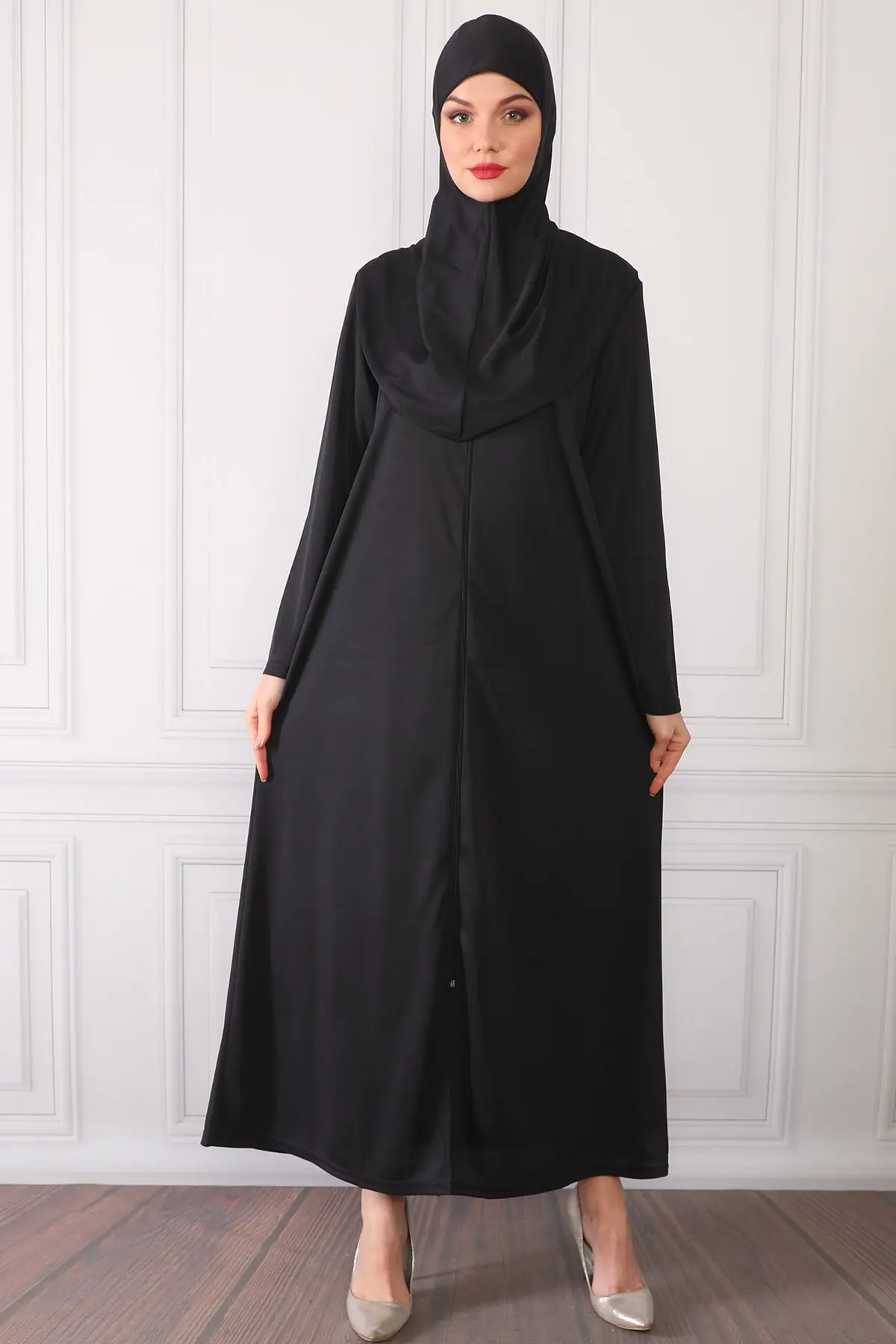 

Застежка-молния на один-кусок практичный одет молитва платье черного и синего цветов r молитва исламское платье Абая традиционные
