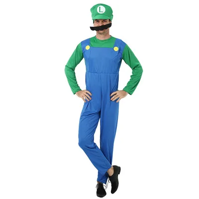 новый год Супер Марио Детский костюм косплей семья Funy Luigi Bros сантехник Пурим