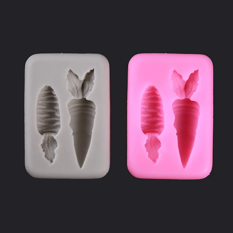 

2 Holes Carrot Shaped Silicone Molds Handmade Fondant Cake Mold Sugar Craft Chocolate Moulds Tools Ice Block Soap Mould