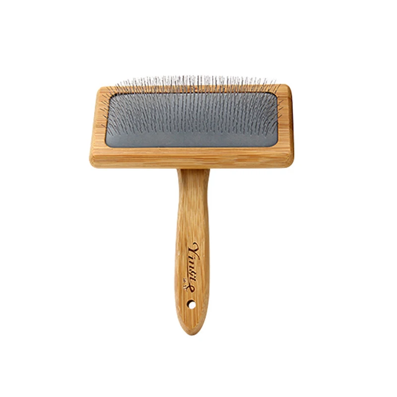 

Pet Hair Removal Comb Smooth Steel Needle Bamboo Handle Comb Removes Shedding Tangles Knots for Hair Cat Dog Comb Tools