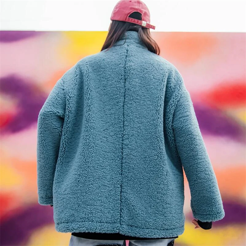 Женское кашемировое толстое теплое пальто из овечьей шерсти Осень-зима мягкие