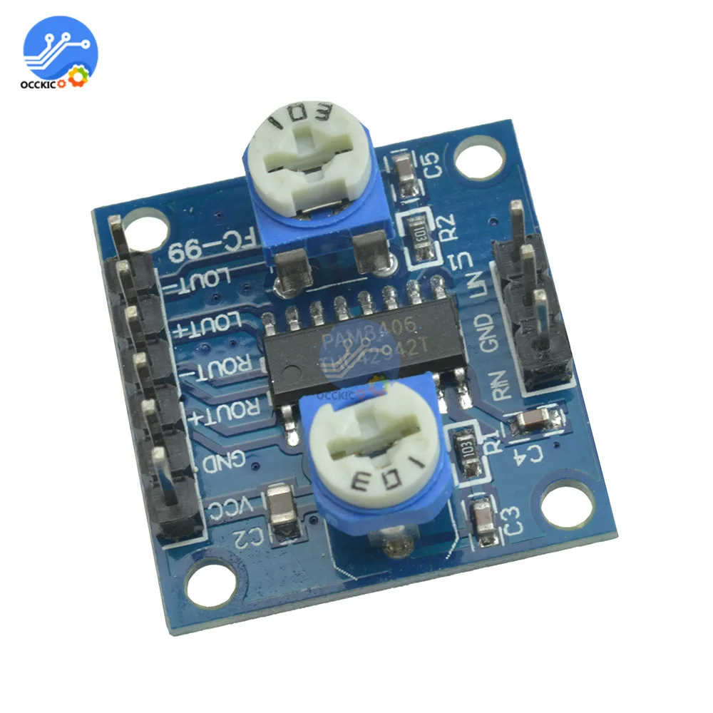 Плата усилителя PAM8406 цифровой звуковой динамик с потенциометром громкости 5Wx2