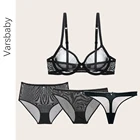 Varsbaby сексуальное прозрачное нижнее белье из пряжи 4 шт. бюстгальтеры + трусики + стринги + трусы с высокой посадкой для молодых женщин