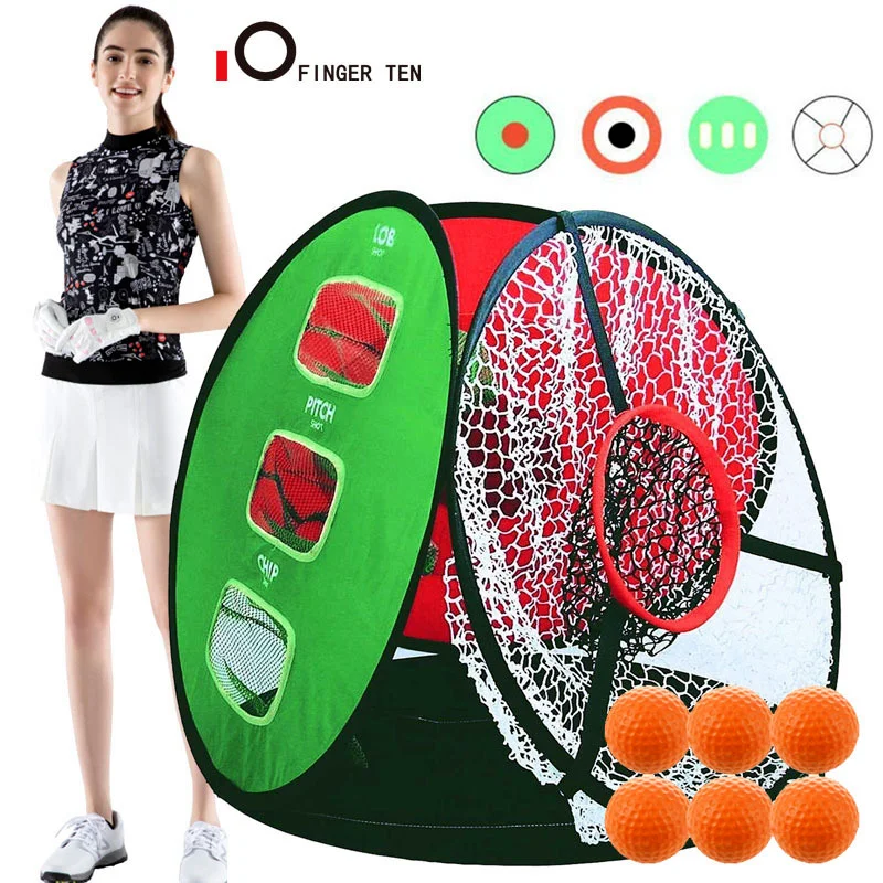 Golf Chipping Net Backyard Outdoor Target Practice with 6 Golf Foam Balls Pop Up Hitting Nets for Indoor Accuracy Swing