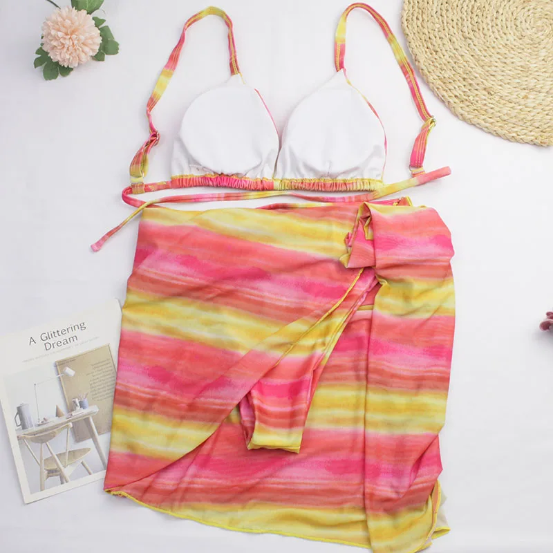 Принтом тай-дай 3 предмета бикини 2020 пикантные Треугольники Плавание костюм