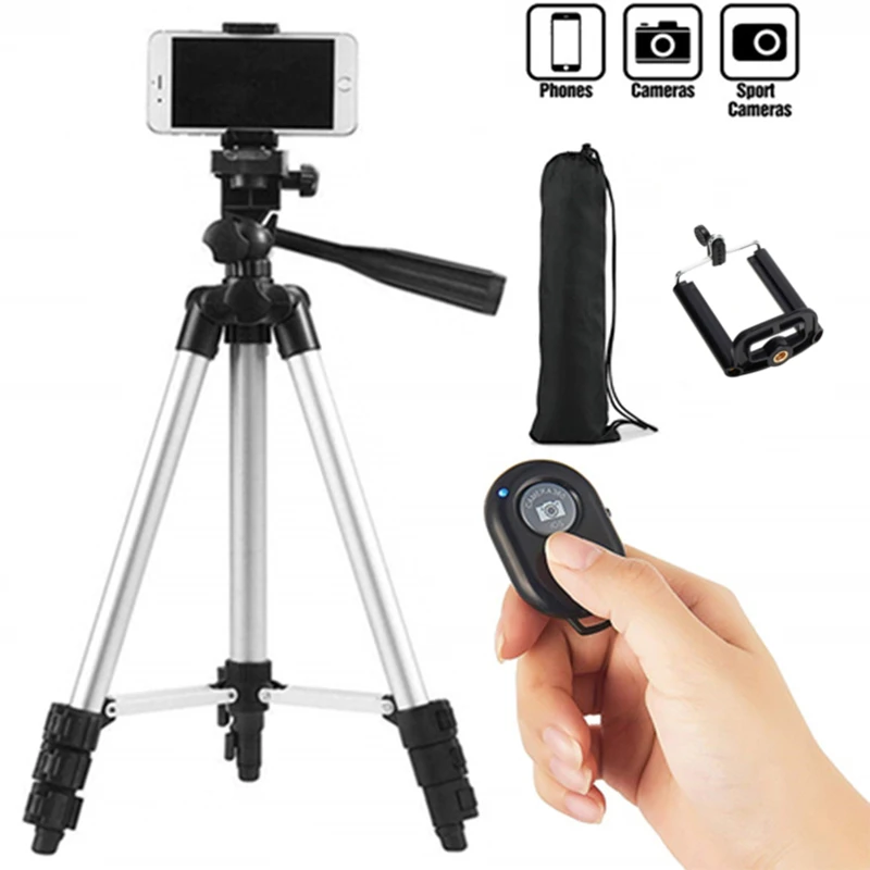 Легкий штатив для камеры телефона Портативный Регулируемый держатель с зажимом Bluetooth пульт дистанционного управления для прямой трансляции Youtube сотового телефона