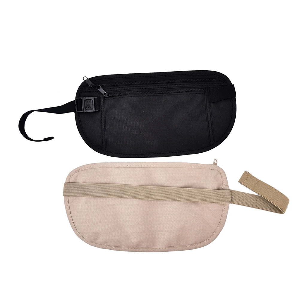 

1pc Travel Storage Bag Money Security Purse Waist Pack Cards Passport Waist Belt Tickets Bag Pouch 25.8*13.5 cm