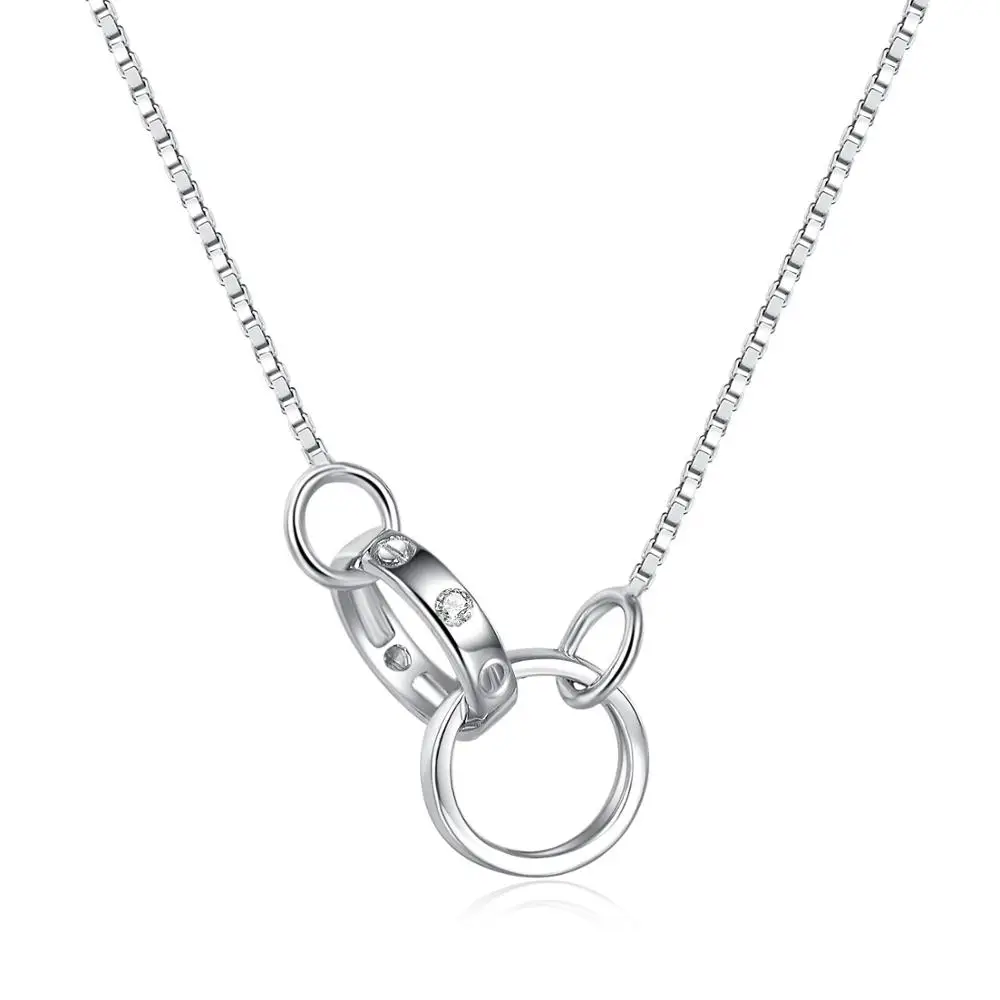 Серебряный кулон ожерелье 925 пробы серебряные подвески с кубическим цирконием |