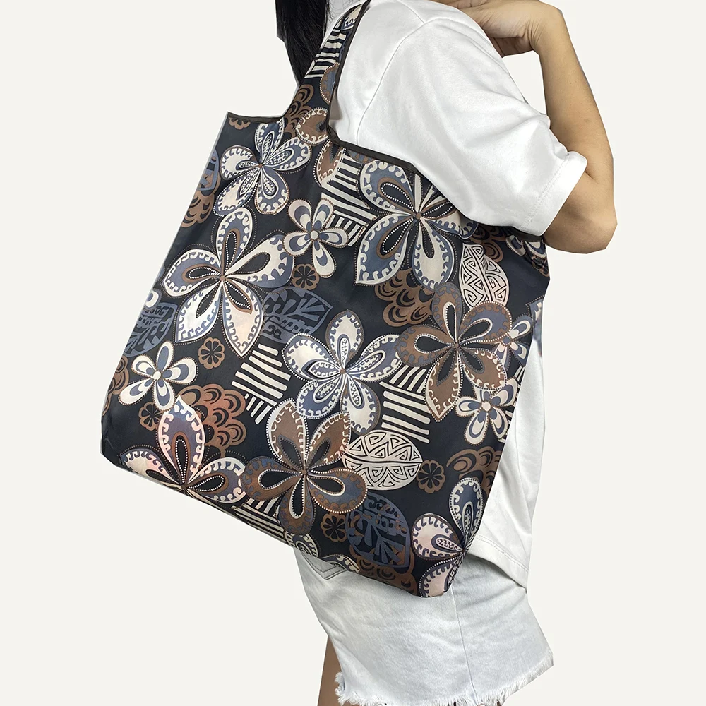 Medium Shopper Reusable Foldable Tote 30lbs Cute Grocery Bag