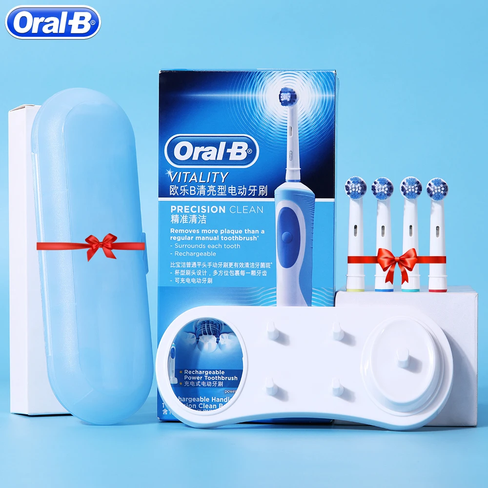 

Электрическая вращающаяся зубная щетка Oral B Vitality D12013, аккумуляторная щетка для гигиены полости рта, звуковая зубная щетка, насадки
