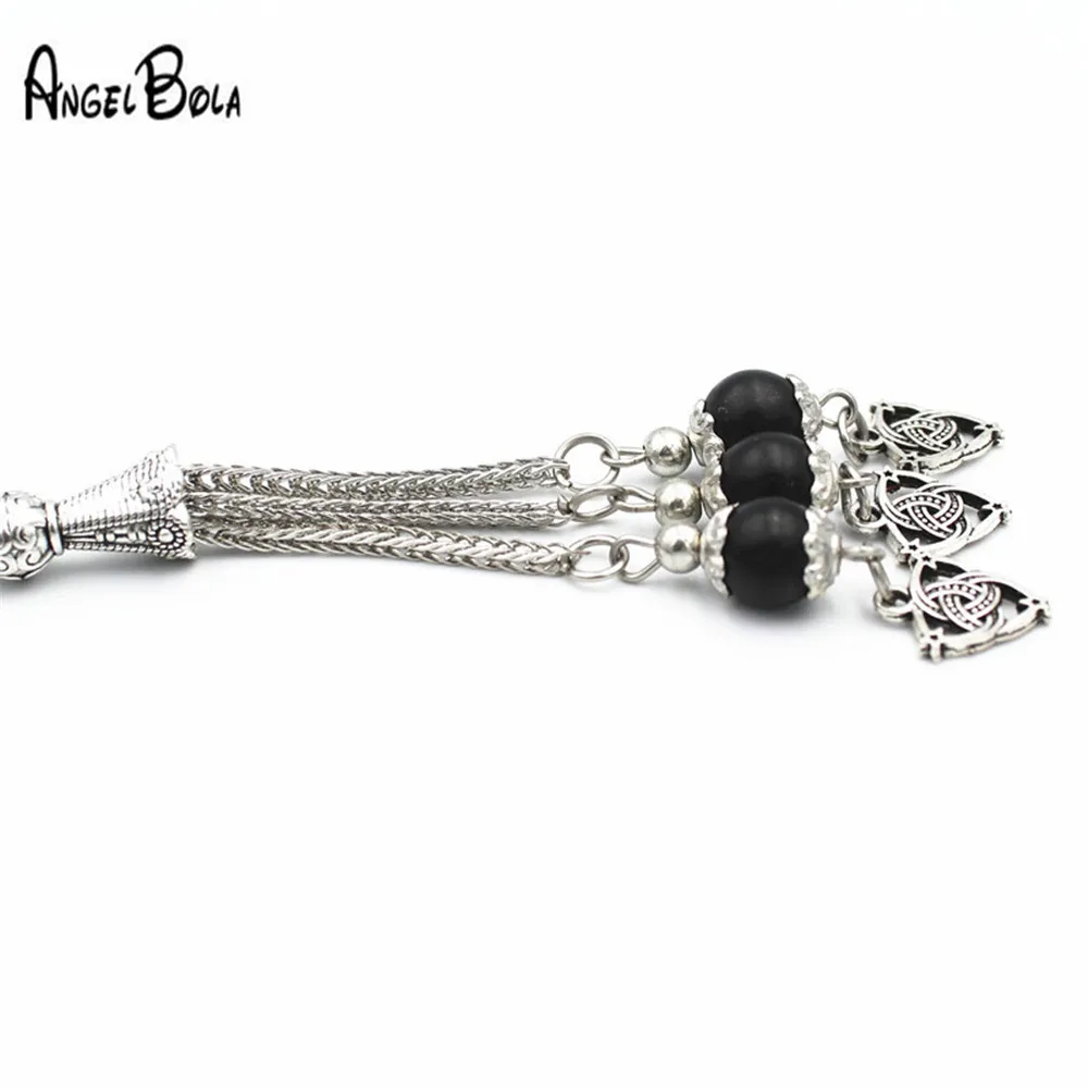 Мусульман четки черного цвета с украшением в виде кристаллов молитва бисер