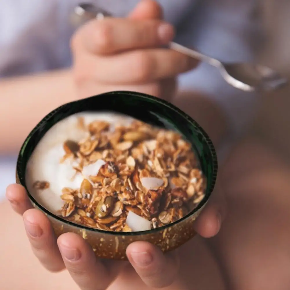 Натуральная чашка в виде кокоса фруктовый салат лапша рис Деревянная миска для