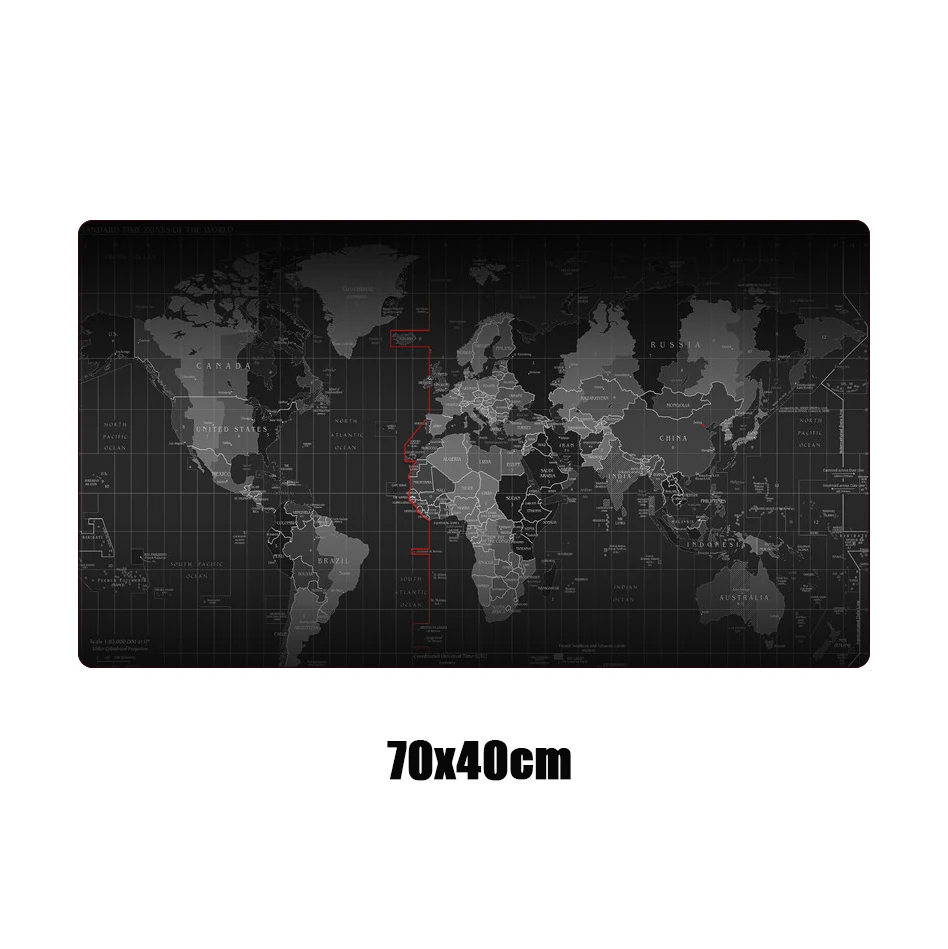70x40cm Большой игровой коврик для мыши с картой мира XL, компьютерный Противоскользящий коврик с закругленным краем для геймера, большой резиновый коврик для мыши, ноутбук, клавиатура, Настольный коврик - Цвет: 70x40cm