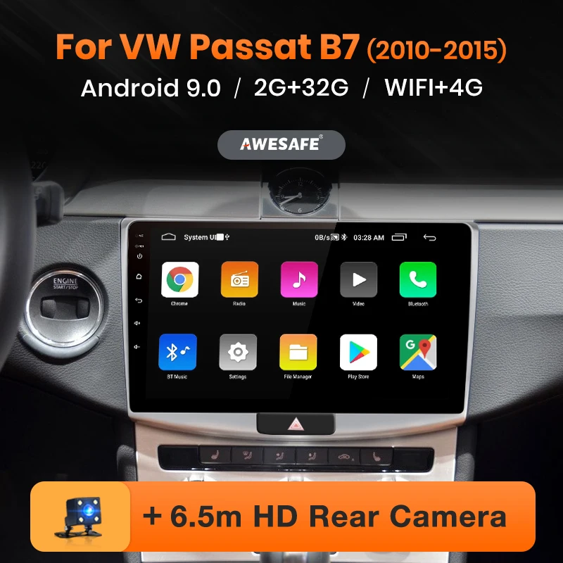 AWESAFE PX9 для VW Volkswagen Passat B7 2010 2015 автомобильный Радио мультимедийный видео плеер GPS No