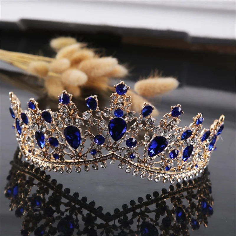 

Bridal crown headdress hot selling crystal baroque female crown wedding dress accessories