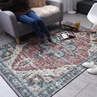 Vintage Rugs Carpet for Living Room Retro Europe Parlor Table Floor Mat Bedroom Persian Carpet Large Chenille Soft Area Rug