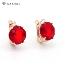 sz design korean geometric square zirconia dangle earrings for women 2020 wedding jewelry trendy fashion simple red earrings