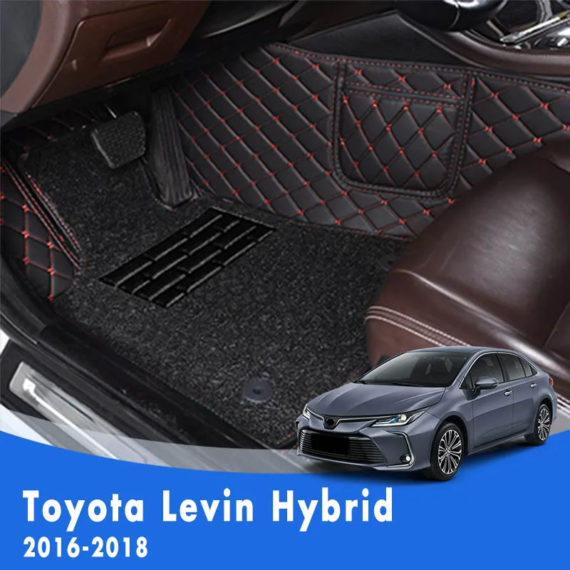 

LHD Роскошные двухслойные коврики с проволочной петлей автомобильные коврики для Toyota Levin Hybrid 2018 2017 2016 Стайлинг пользовательские аксессуары Запчасти