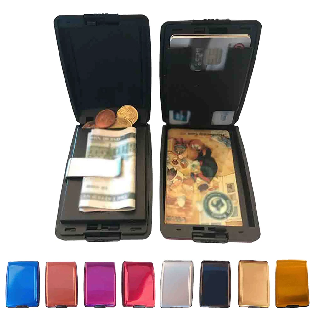 

Wallet RFID Credit Bank Card Holder Aluminum Alloy Men Women Wallet Money Bag for Outdoor Shop Money Carrying Supply 2021