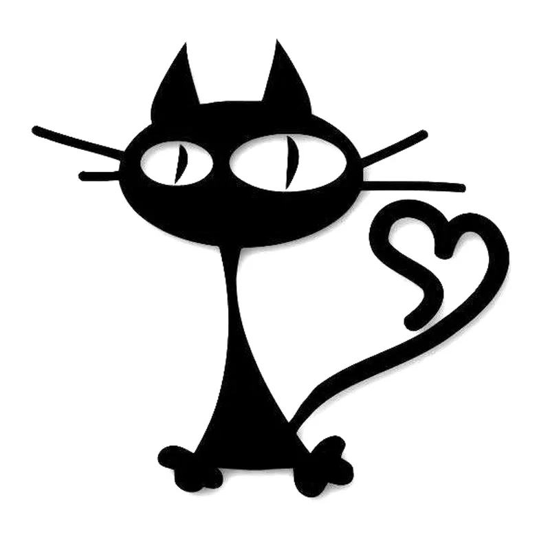 

15.7cmX15cm Vinyl Funny Cat Animal Car Sticker Car Accessories Decal Black/Silver