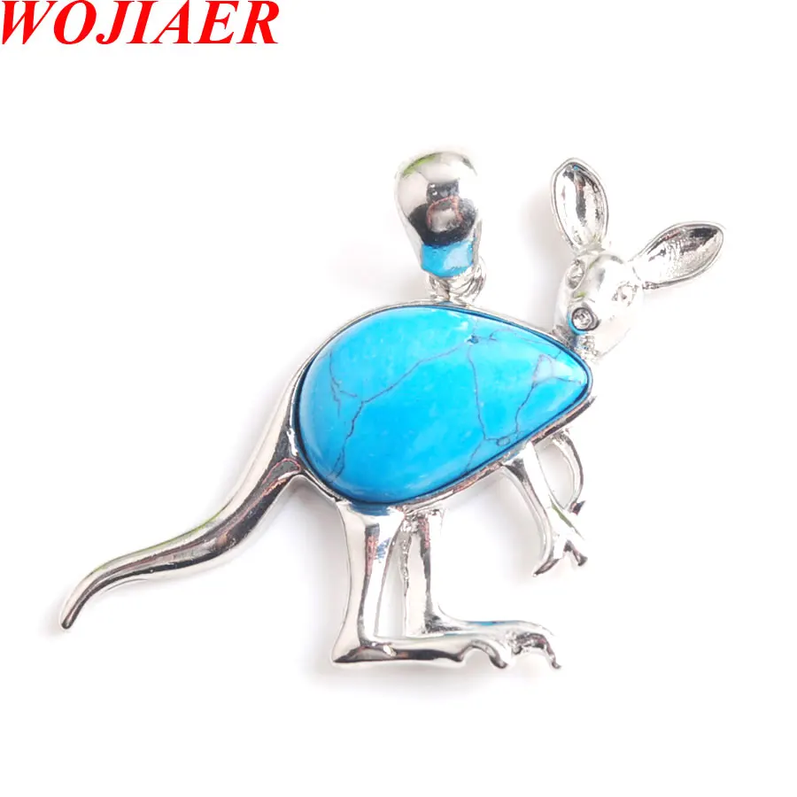 Подвеска и ожерелье WOJIAER в виде животного кенгуру бусины форме капли воды