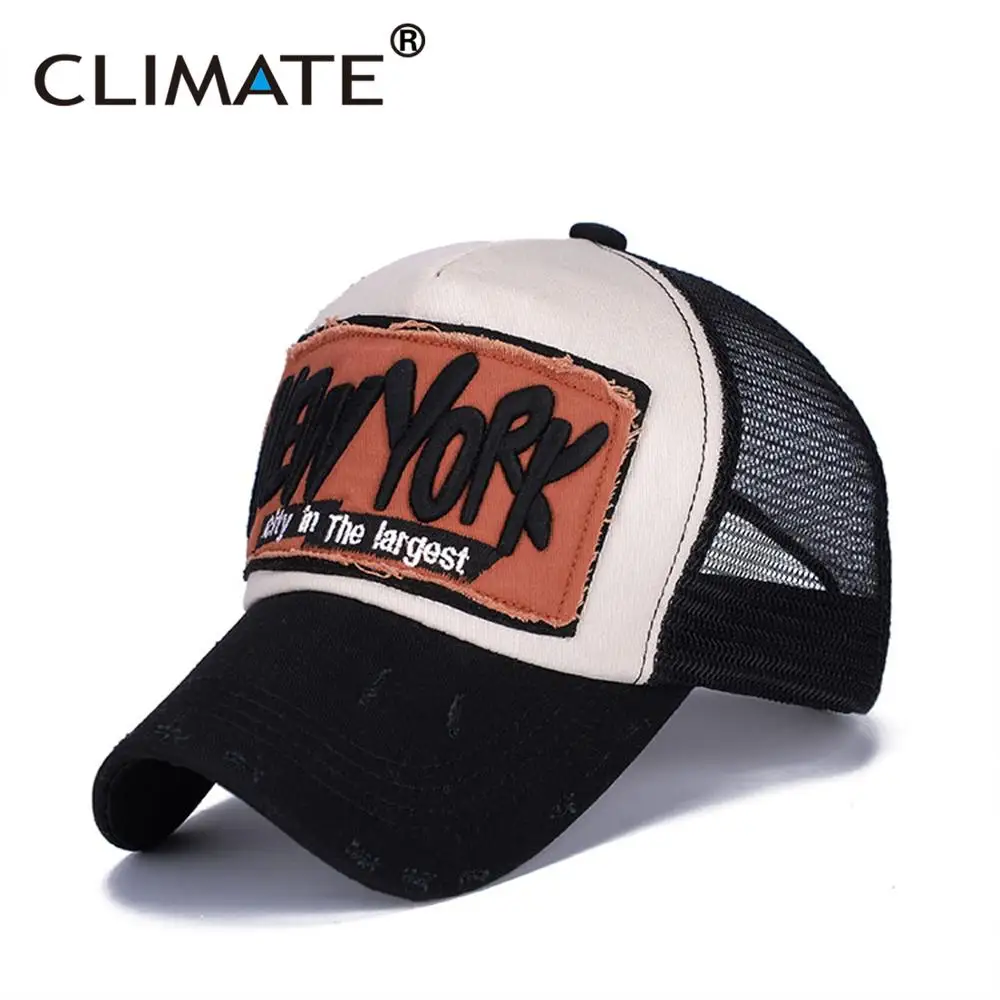 Бейсболка с сеткой CLIMATE New York для мужчин и женщин дышащая шапка сетчатая