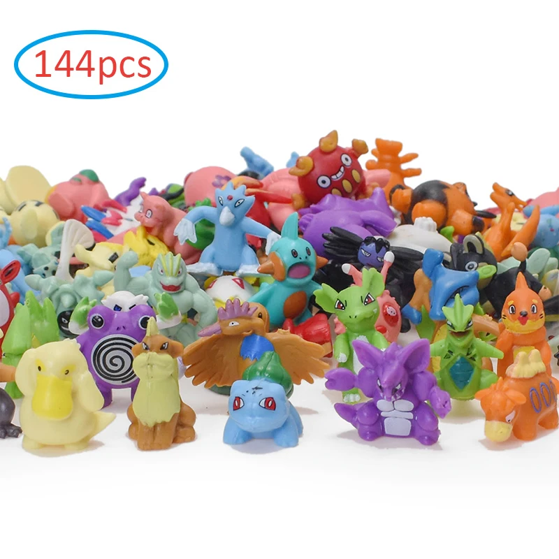 

144pcs Pokémon 2-3CM Action Figure Not Repeating Cute Doll Model Toy Pika Anime Collection Children’s Birthday Gifts Toys